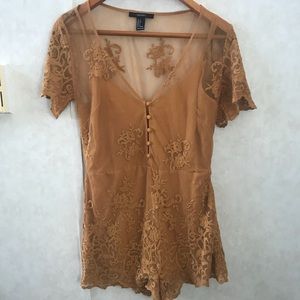 Mustard yellow Lace Romper